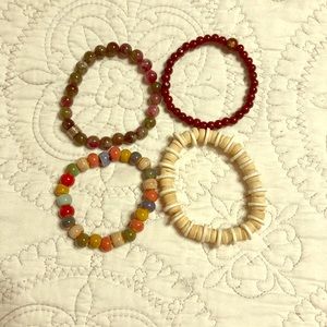 Set of 4 beaded bracelets